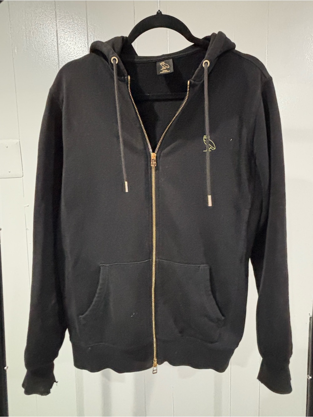 Octobers Very Own OVO DRAKE Men's Black Zip Hoodie with Gold Accents Small